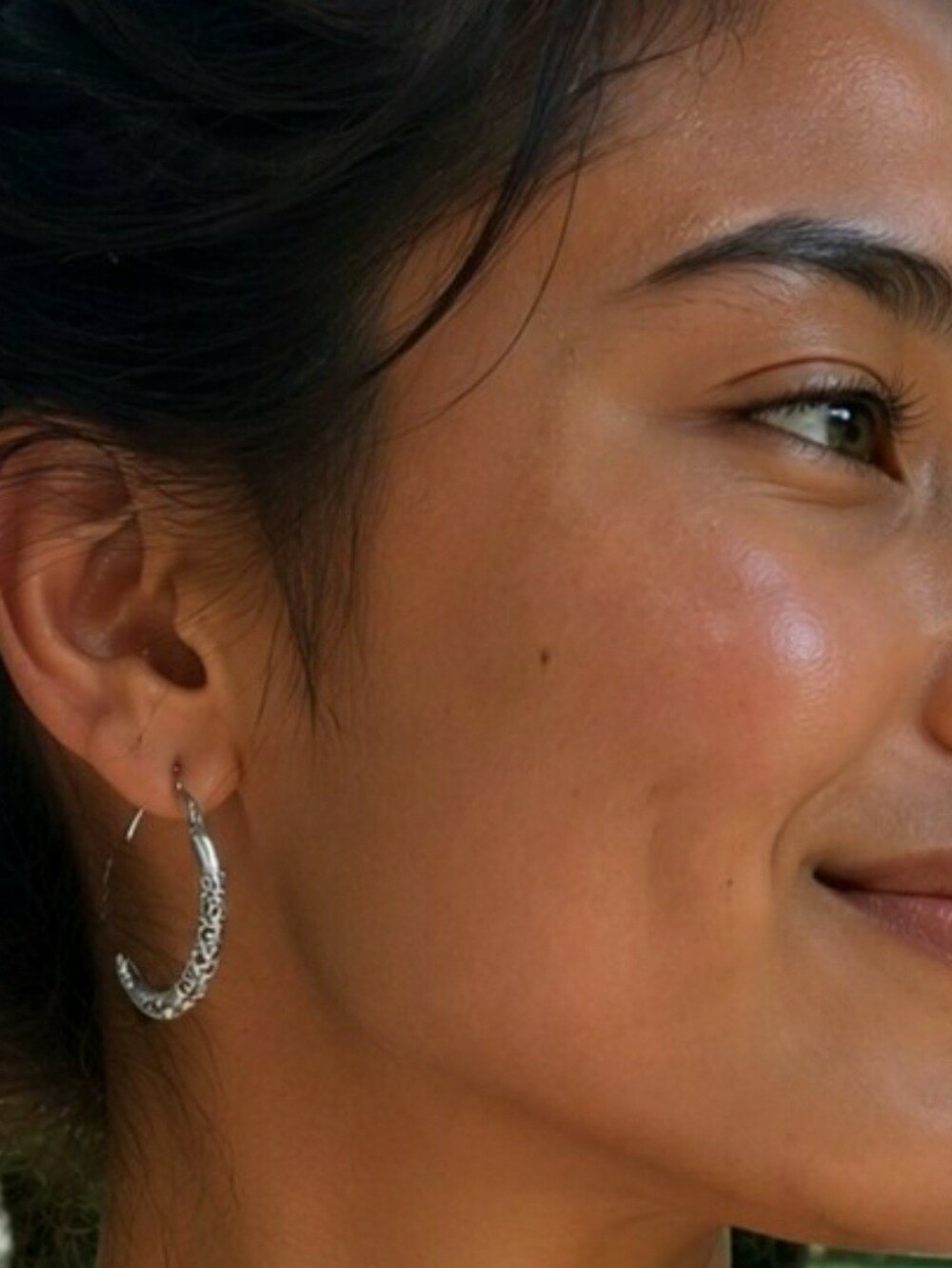 Sarda Bali Sterling Silver .925 Ornate Artisan Hoop Earrings